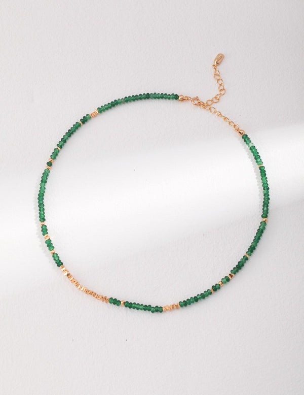 Emerald Whisper Beaded Necklace