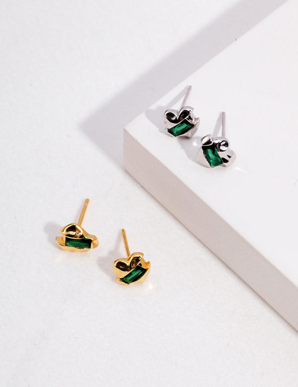 Vivi Green Zircon Stud Earrings